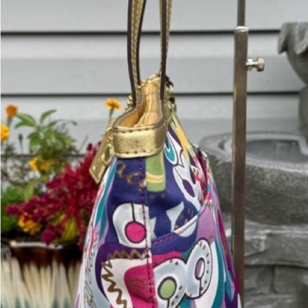 COACH POPPY Colorful Graphic Tote with Gold Handles! Limited Edition! - Picture 5 of 8